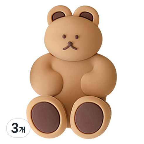 로마네 DONATDONAT 실리콘 칫솔걸이, 초코, 3개