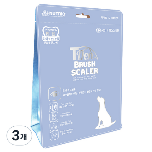 뉴트리오 티덴브러쉬 덴탈껌 15p, 눈 & 눈물케어맛, 120g, 3개