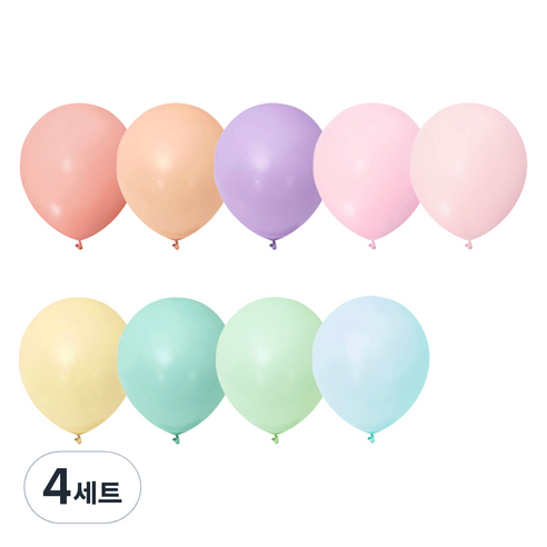 마카롱 풍선 30cm 50p 세트, 혼합색상, 4세트