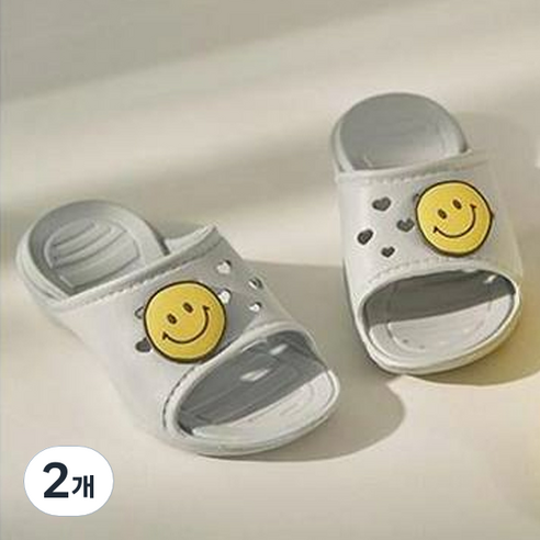 데코뷰 아동 슬리퍼 실내화, 해피스마일, 2개