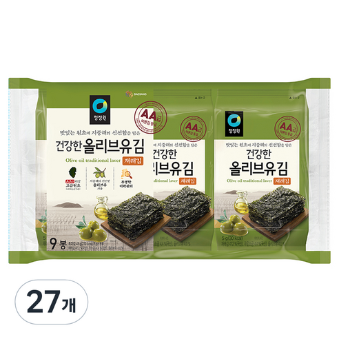 청정원 올리브유재래김, 5g, 27개