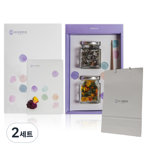 리로라 꽃차 선물세트 + 쇼핑백, 메리골드 10g + 구절초 9g, 2세트