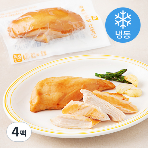 오쿡 훈제 닭가슴살 스테이크 (냉동), 200g, 4팩