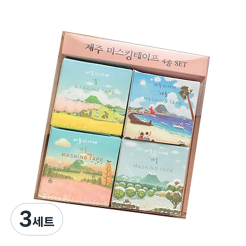 제주 마스킹 테이프 15mm x 5m 4종 세트, 제주의 사계, 3세트