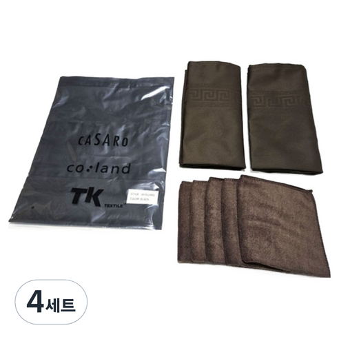 바리스타 실기 앞치마 하프 + 린넨 2p + 극세사 행주 5p 세트 A1, 블랙(앞치마), 브라운(린넨, 행주), 4세트