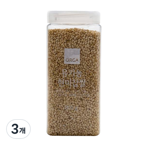 ORGA 유기농 현미찹쌀, 800g, 3개