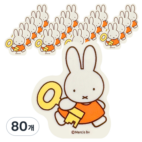 조선문방구 미피 모양 지우개, 오렌지 토끼, 80개