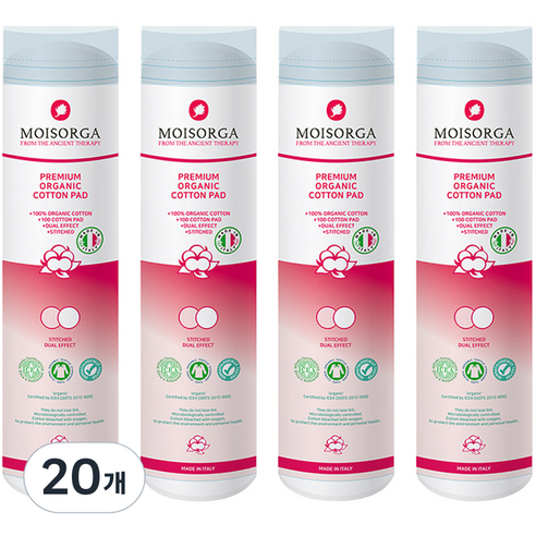 모이스올가 프리미엄 유기농 화장솜, 100개입, 20개