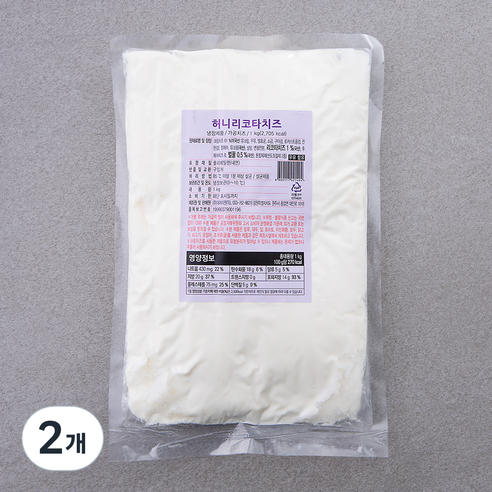 허니 리코타 치즈, 1kg, 1개입, 2개