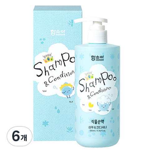 함소아화장품 식물순액 샴푸 컨디셔너, 6개, 330ml