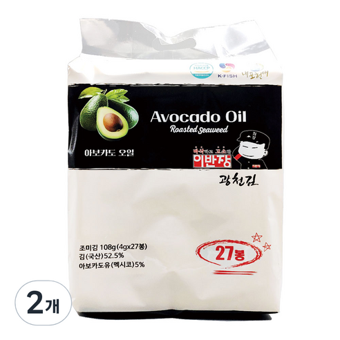 이반장 아보카도유 도시락김 27p, 108g, 2개