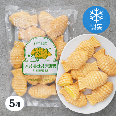 곰곰 슈크림 붕어빵, 600g, 5개