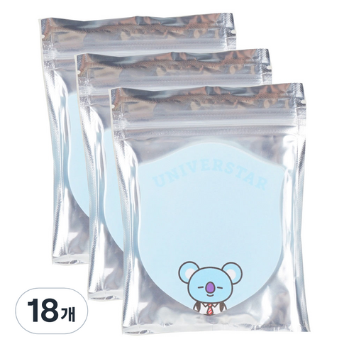 BT21 1단 점착 메모지, KOYA, 40개입, 18개