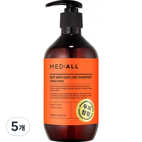 메디올 알시피 안티 헤어 로스 샴푸 시트러스향, 480ml, 5개