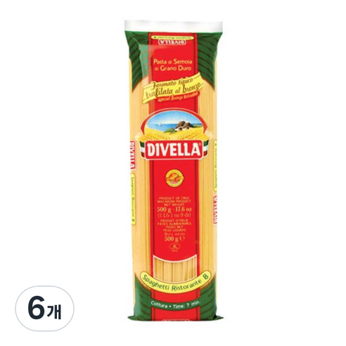 디벨라 파스타 동압출스파게티, 500g, 6개