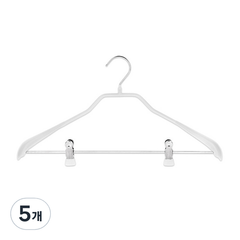 마와 논슬립 옷걸이 치마바지걸이 클립형 K30D, 화이트, 5개