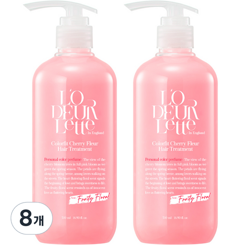 로더렛 인 잉글랜드 컬러핏 체리 플뢰르 헤어 트리트먼트, 8개, 500ml