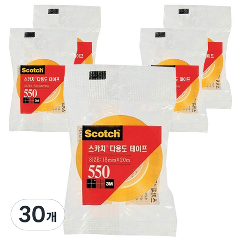 스카치 다용도 리필 셀로판 테이프 550 18mm x 20m, 30개