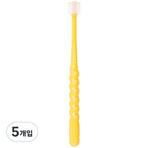 예꼬맘 360도 베이비용 칫솔 1단계, 옐로우, 1개입, 5개