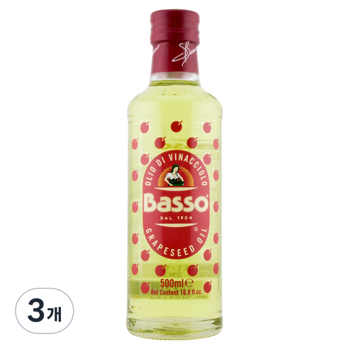 Basso 포도씨유, 500ml, 3개