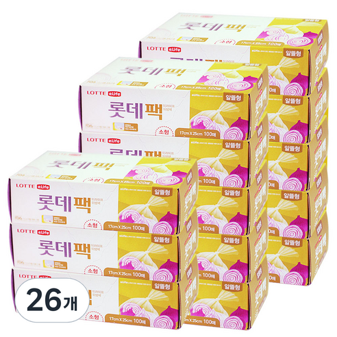 롯데이라이프 일회용 위생팩 알뜰형 소 100p, 26개