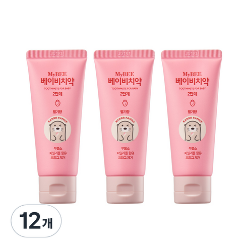 마이비 베이비치약 2단계 딸기향, 50g, 12개