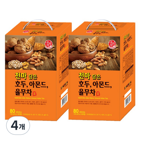 우리차 천마 담은 호두 아몬드 율무차, 18g, 80개입, 4개