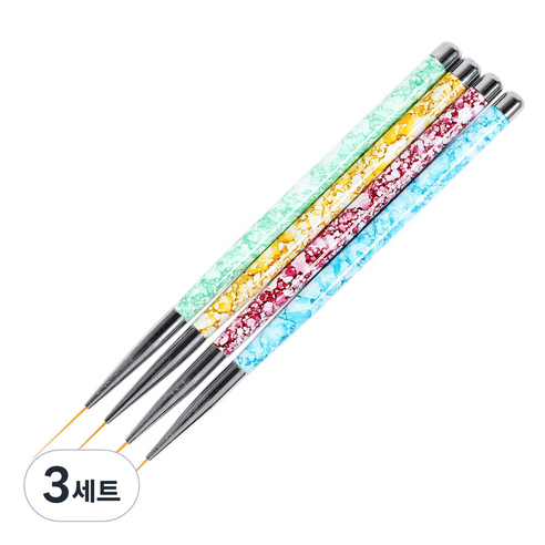 엔비키덜트 젤네일디자인 세필붓 4종세트 MBN037, 혼합 색상, 3세트