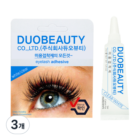 듀오뷰티 속눈썹 접착제 클리어톤 7g, 클리어화이트, 3개