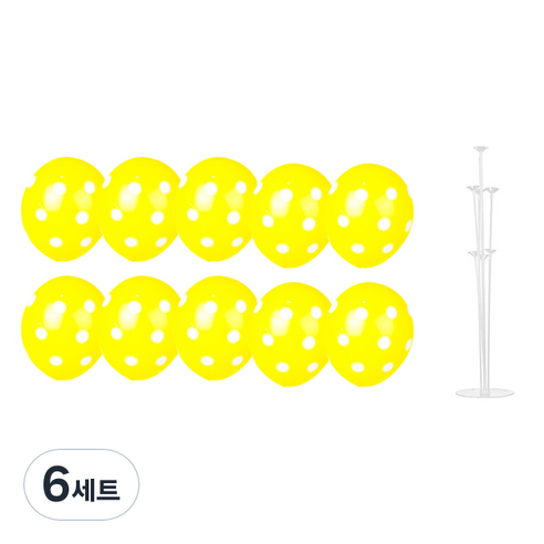 파티쇼 풍선꽂이장식세트 70cm, 도트옐로우, 6세트
