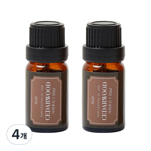 알레 비건 아로마 에센셜 오일 시더우드, 10ml, 4개