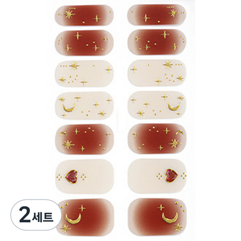 가이만 셀프 아트 네일스티커 세트, 2세트, ZX-3787