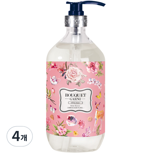 부케가르니 바디워시 화이트머스크, 1000ml, 4개