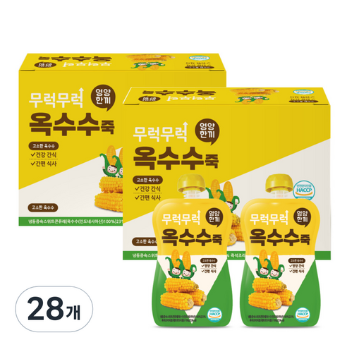 이유케어스 무럭무럭 옥수수죽, 옥수수, 28개, 100g