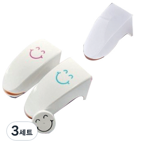 애드스타 자석 비누홀더 스마일 2종 + 화이트 세트, 혼합색상, 3세트