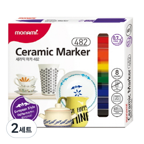 모나미 세라믹마카 482 세트, 8색, 2세트