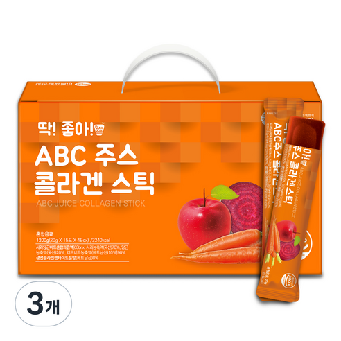 미쁨생활건강 딱좋아 ABC주스 콜라겐 젤리스틱, 1.2kg, 3개
