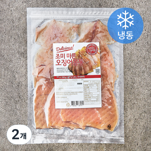 해맑은푸드 조미 마른오징어 몸통 (냉동), 200g(소, 5미), 2개