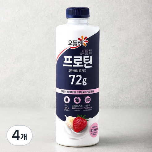 요플레 프로틴 드링크 딸기바나나, 900ml, 4개