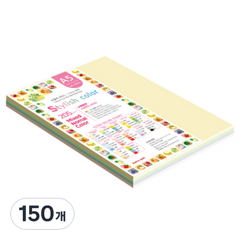종이문화 SN 스타일리쉬 노멀 두꺼운 혼합색지 205g 01 Tone Shallow, 150개, A5