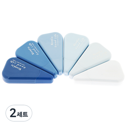 KUANGCAI 그라데이션 삼각 수정테이프 6종 세트, 베이비블루, 2세트