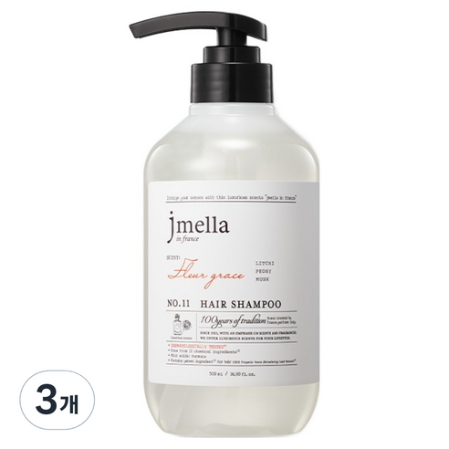 제이멜라 인 프랑스 플뢰르 그레이스 헤어 샴푸, 500ml, 3개