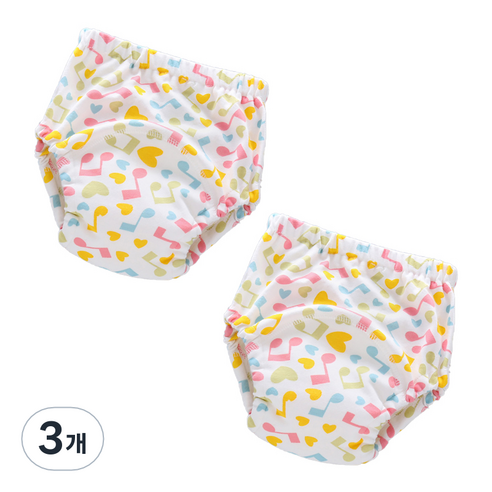 스타도어 유아용 큐트패턴 배변팬티 2p 세트, 음표, 3개