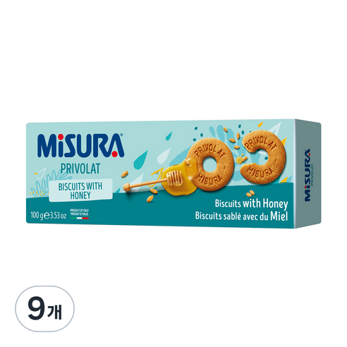 미주라 허니 비스켓, 100g, 9개