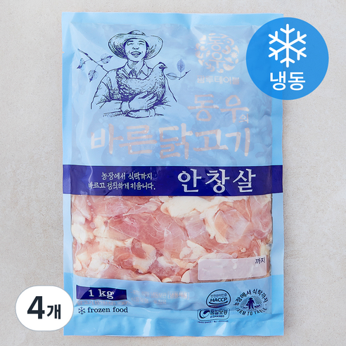 동우바른닭고기 닭안창살 (냉동), 4개, 1kg