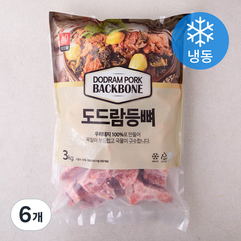 도드람한돈 등뼈 (냉동), 3kg, 6개