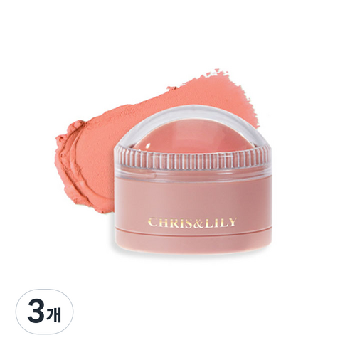 크리스앤릴리 돔글 블러셔 11g, CR02 피치코랄, 3개