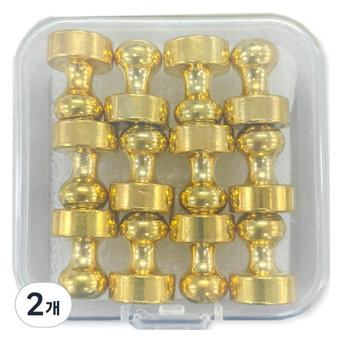 동아피엠에스 초강력 체스형 장구 자석 12mm 12p, 골드, 2개