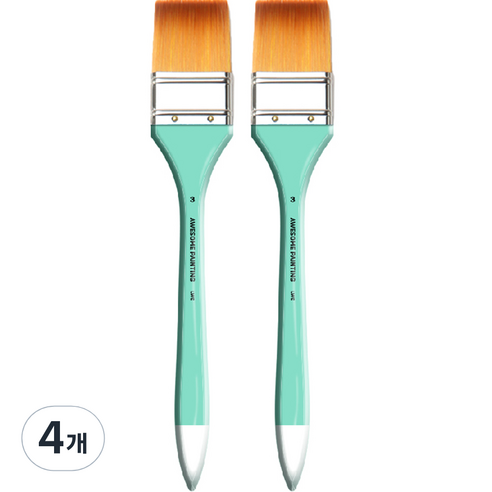어썸페인팅 다용도 백붓 배경붓 납작붓 넓은붓 LONG WIDE 2p, 3호(50mm), 4개