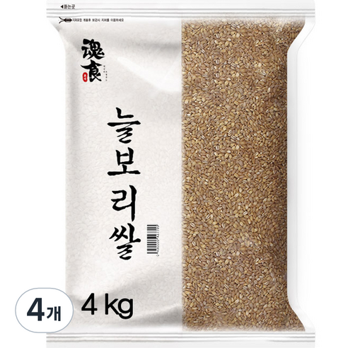 혼식 국산 늘보리쌀, 4kg, 4개